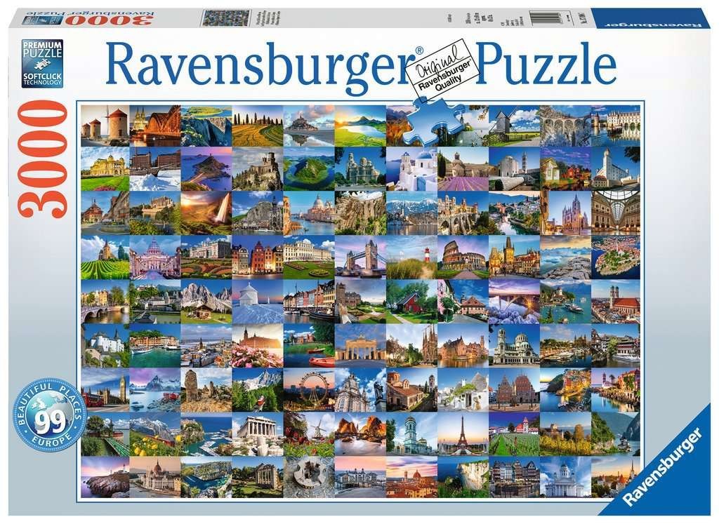 Ravensburger: Puzzle 3000 pezzi. - 99 vedute dell'Europa